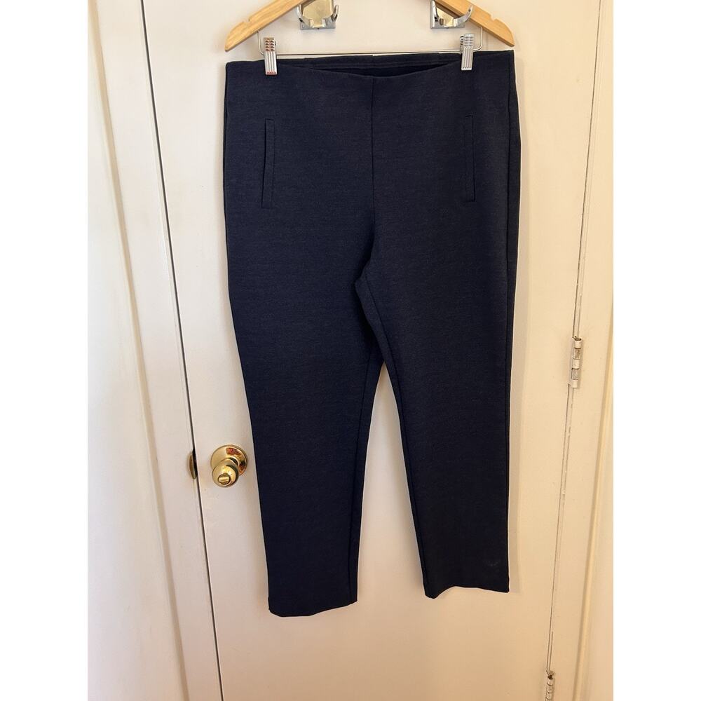 Chico’s Ankle Pants 2 Elastic Waist Navy Rayon Blend